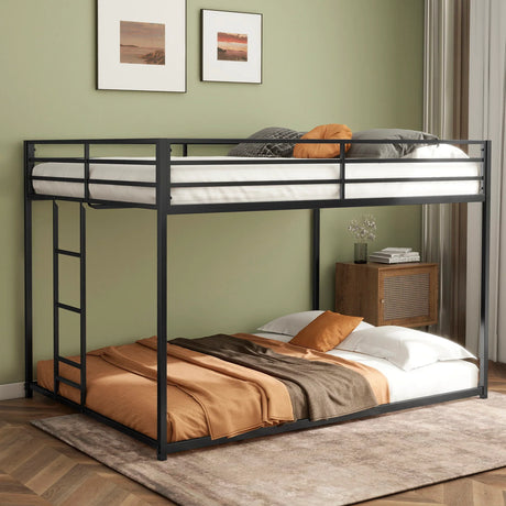 Adam - Full Over Full Bunk Bed - Black - Furniture Home Direct