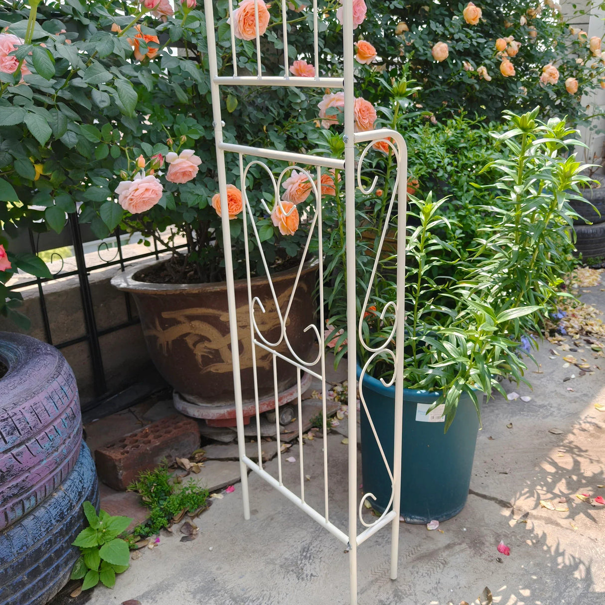 Metal Garden Arch Garden Arbor Trellis Climbing Plants Support Rose Arch Outdoor Arch - Furniture Home Direct