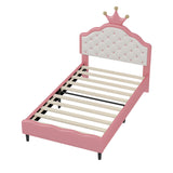 Lovely Crown Fantasy Princess Bed With Tufted Headboard - Furniture Home Direct