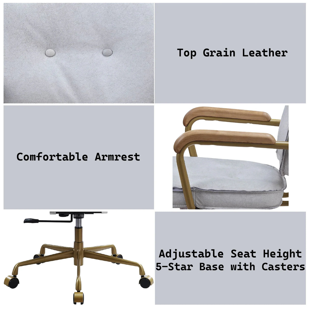 Siecross - Top Grain Leather Office Chair - Furniture Home Direct