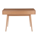 Pebble - Contemporary Double Desk - Natural / White - Furniture Home Direct