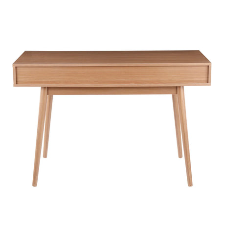 Pebble - Contemporary Double Desk - Natural / White - Furniture Home Direct