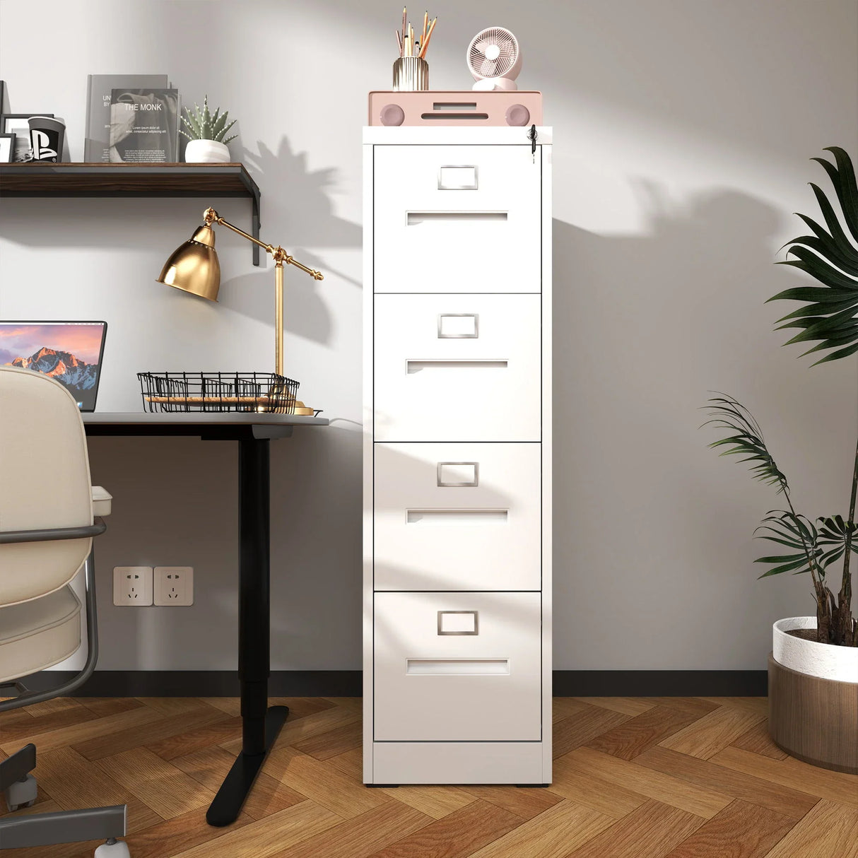 Premium Drawer File Cabinet With Lock, Metal Vertical Design, A4 Legal / Letter Size - Furniture Home Direct
