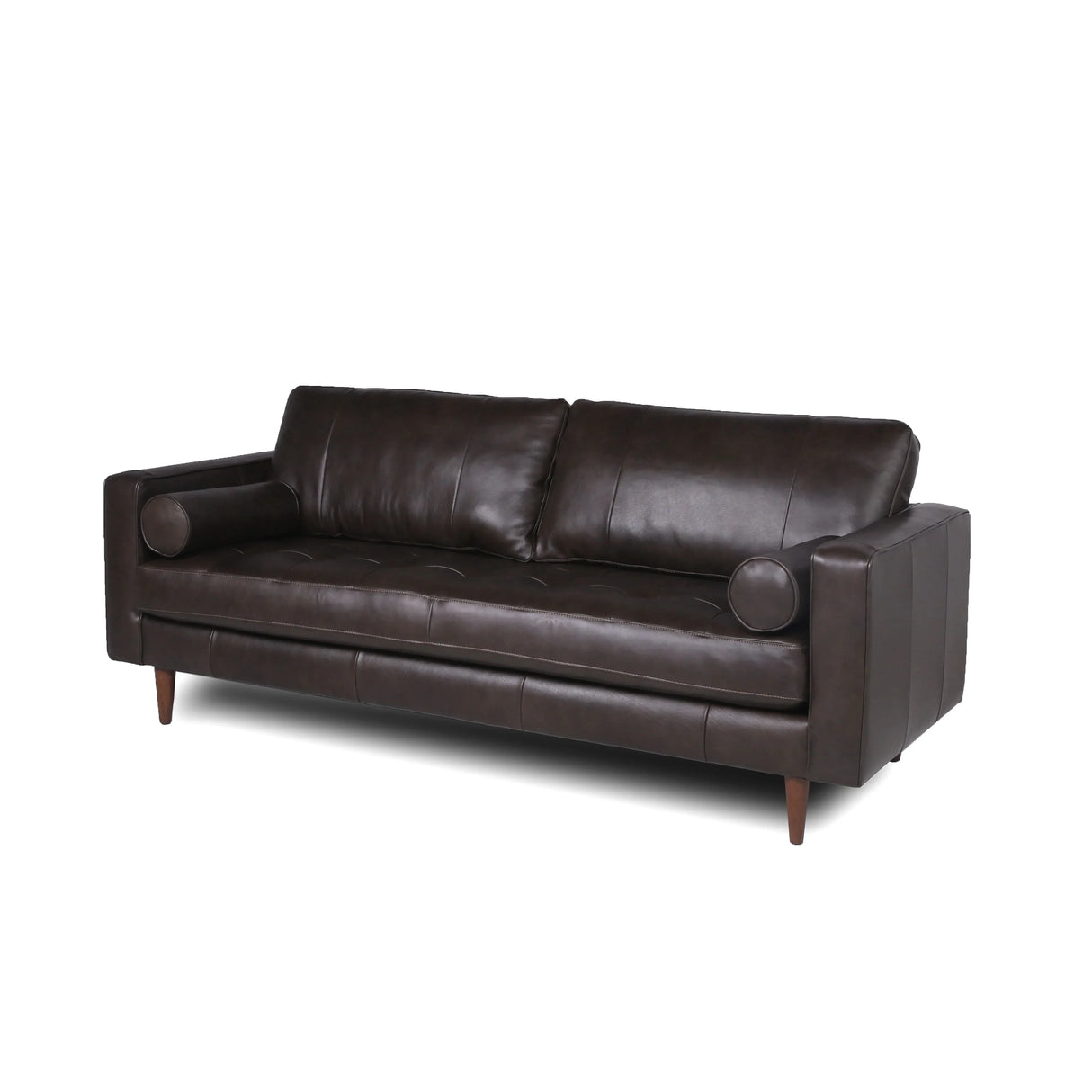 Mid-Century Tufted, Leather Sofa - Furniture Home Direct
