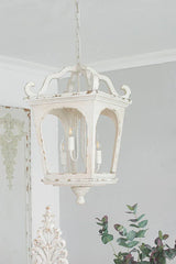 4 Light Wood Chandelier, Hanging Light Fixture With Adjustable Chain For Kitchen, Bulb Not Included - Cream White - Furniture Home Direct