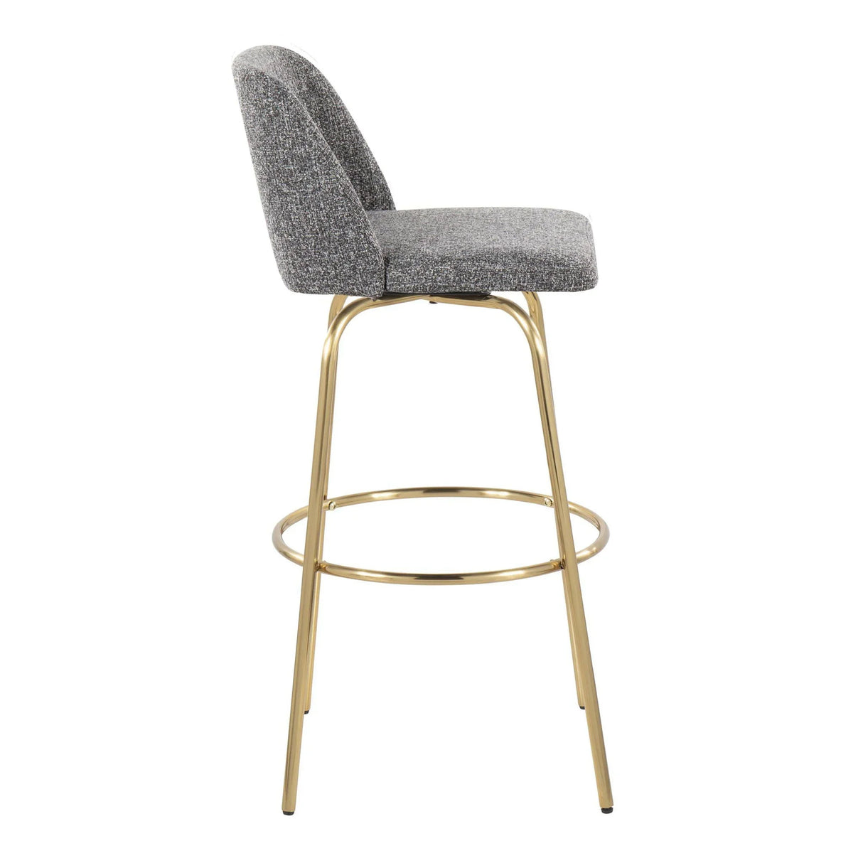 Toriano - Contemporary Fixed Height Barstool With Swivel With Round Footrest (Set of 2) - Furniture Home Direct