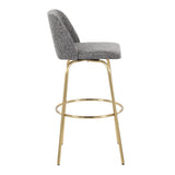 Toriano - Contemporary Fixed Height Barstool With Swivel With Round Footrest (Set of 2) - Furniture Home Direct