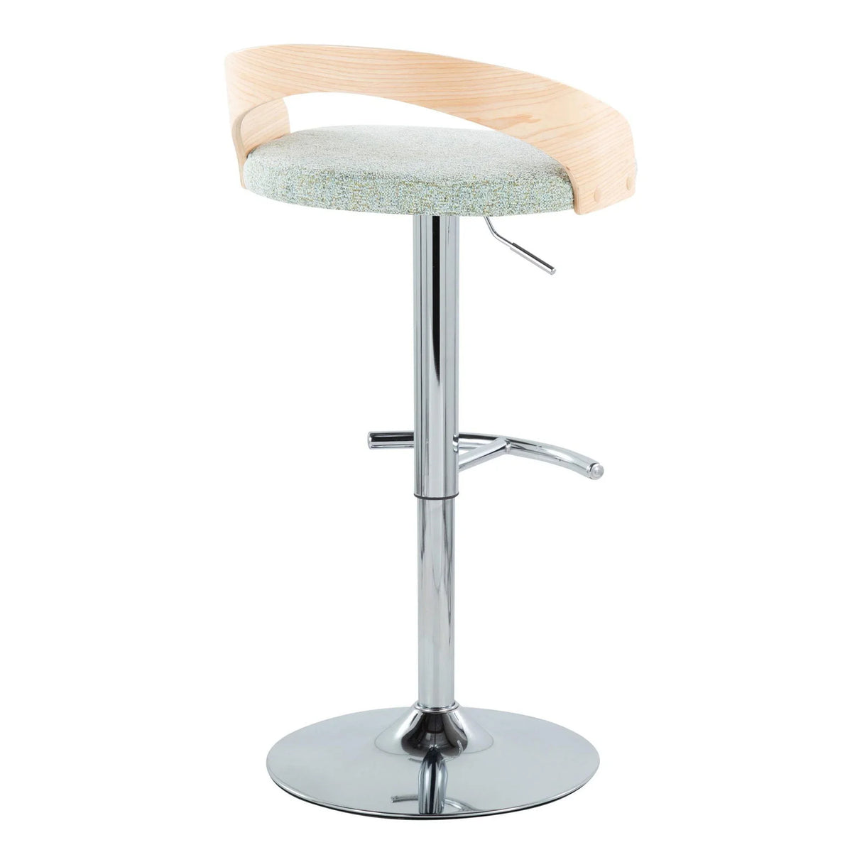 Grotto - Contemporary Adjustable Barstool, Swivel With Rounded T Footrest (Set of 2) - Furniture Home Direct