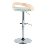 Grotto - Contemporary Adjustable Barstool, Swivel With Rounded T Footrest (Set of 2) - Furniture Home Direct