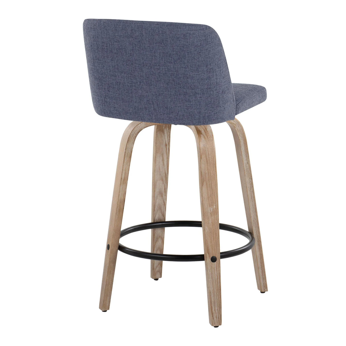 Toriano - Contemporary Fixed-Height Counter Stool & Swivel With Round Footrest (Set of 2) - Furniture Home Direct