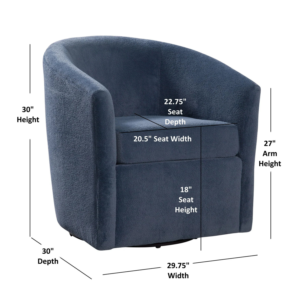 Oaklynn - Barrel Style Swivel Accent Chair - Furniture Home Direct