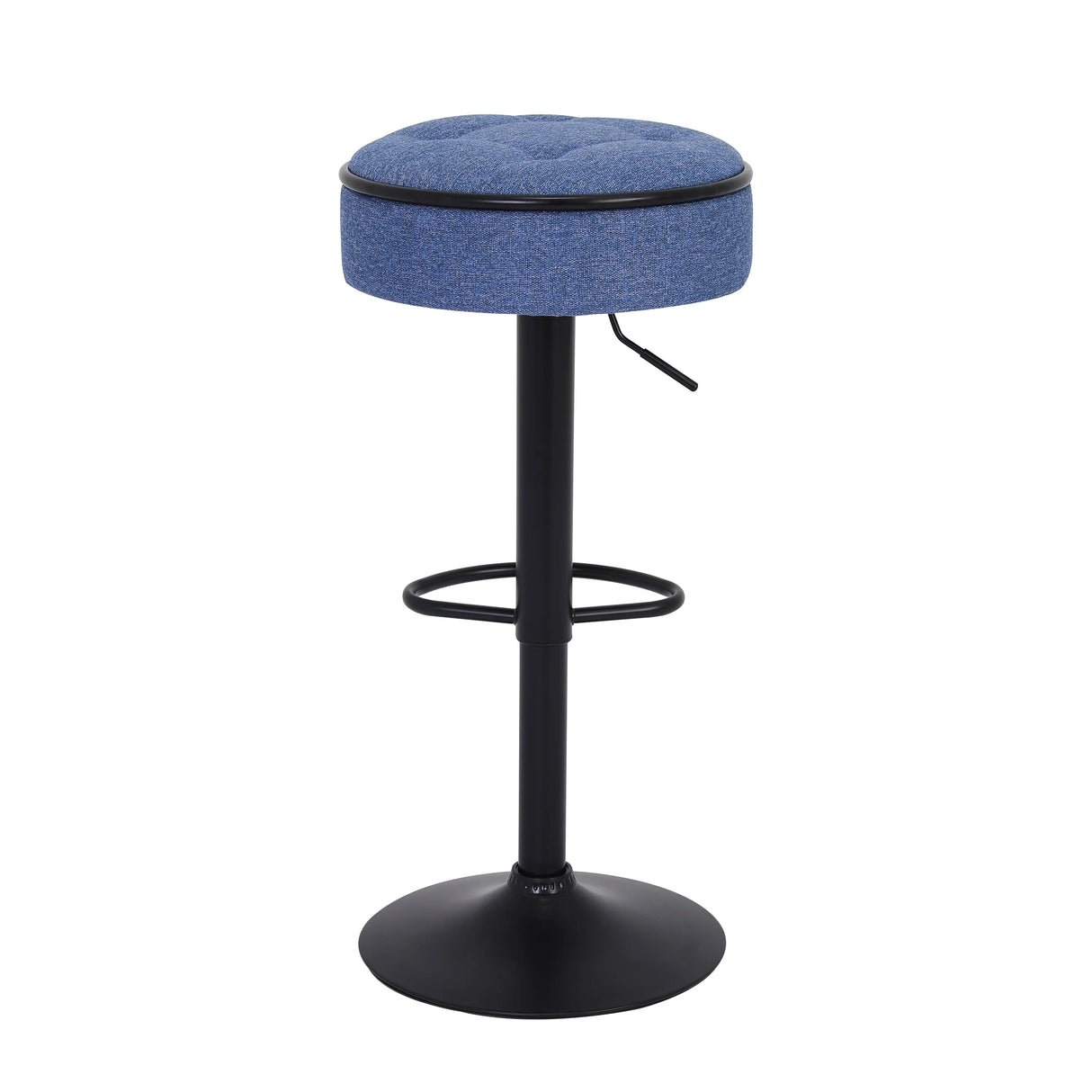 Counter Stool Set Round Upholstered Bar Stools Kitchen Blue - Furniture Home Direct
