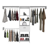 Closet System With Five Shelves Drawer Rods Bedroom White - Furniture Home Direct