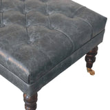 Buffalo - Leather Ottoman With Castor Legs - Furniture Home Direct