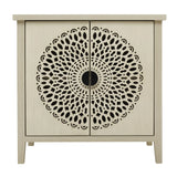 Hollow Carved 2 Door Accent Cabinet Sideboard Buffet Storage Cabinet With Adjustable Shelf For Entryway Living Room Bedroom - Natural - Furniture Home Direct