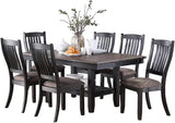 Dining Set Transitional Table With Shelf 6 Chairs Coffee - Furniture Home Direct