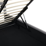 Storage Platform Bed Upholstered Full Size Hydraulic Gray - Furniture Home Direct