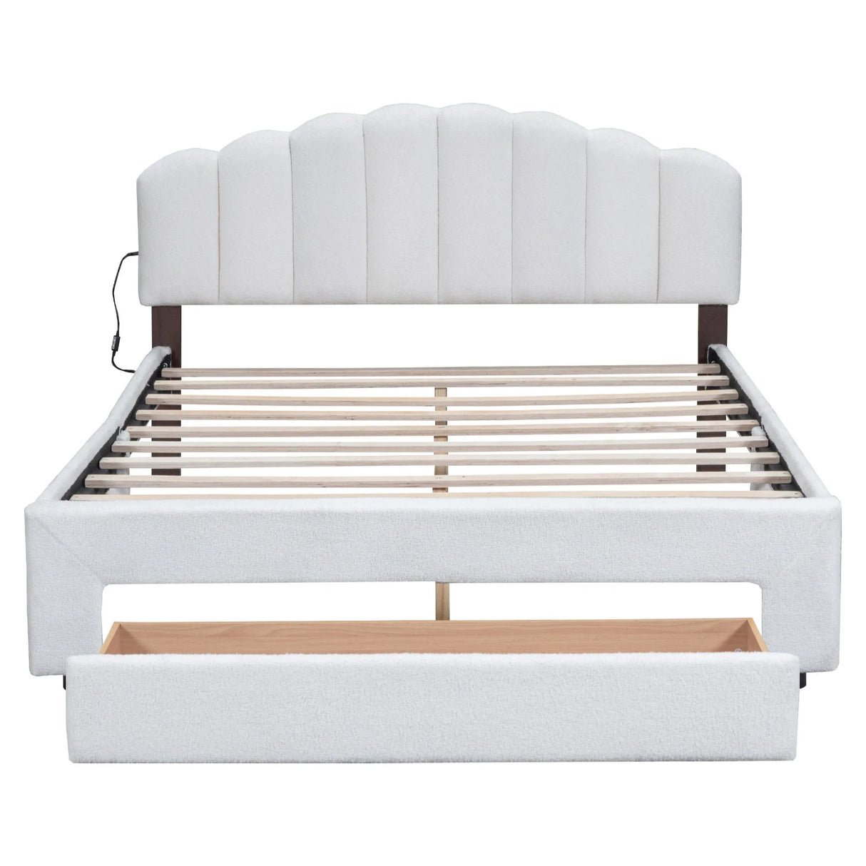 Upholstered Platform Bed With Drawer - Furniture Home Direct
