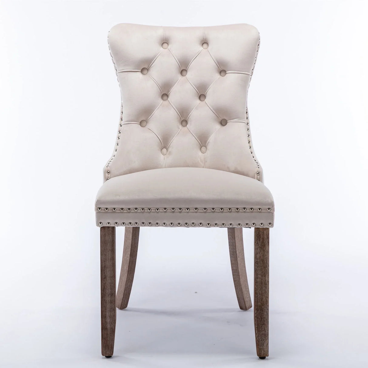 Nikki - Modern, High-End Tufted Solid Wood Contemporary Velvet Upholstered Dining Chair With Wood Legs Nailhead Trim (Set of 2) - Furniture Home Direct