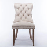 Nikki - Modern, High-End Tufted Solid Wood Contemporary Velvet Upholstered Dining Chair With Wood Legs Nailhead Trim (Set of 2) - Furniture Home Direct