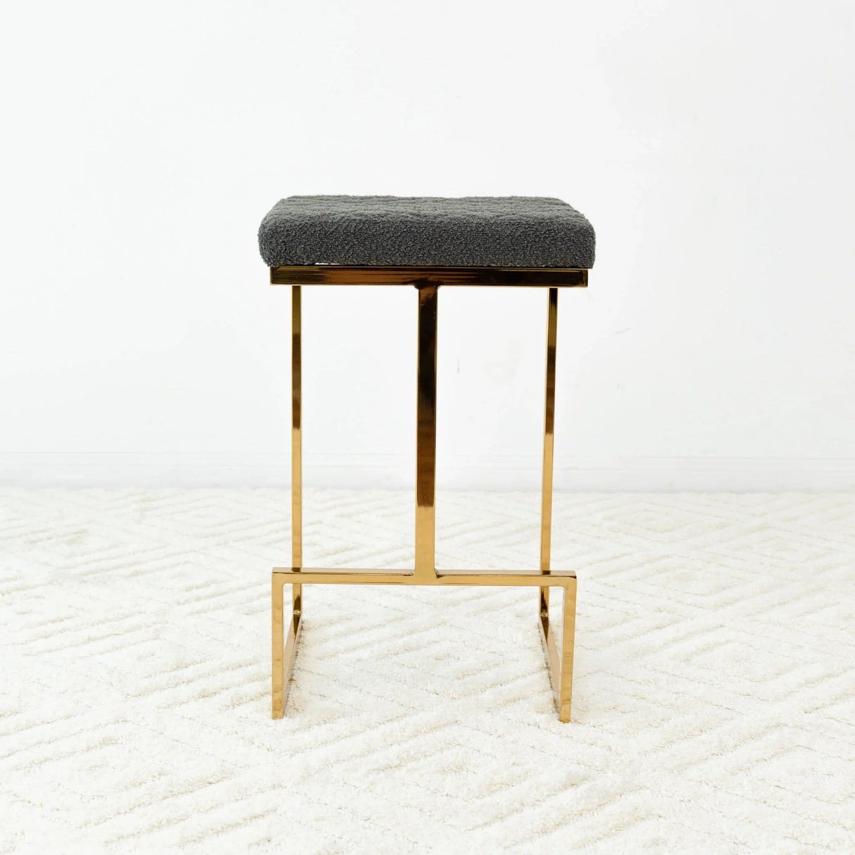 Joel - Mid Century Modern Luxury Upholstered Stool - Furniture Home Direct