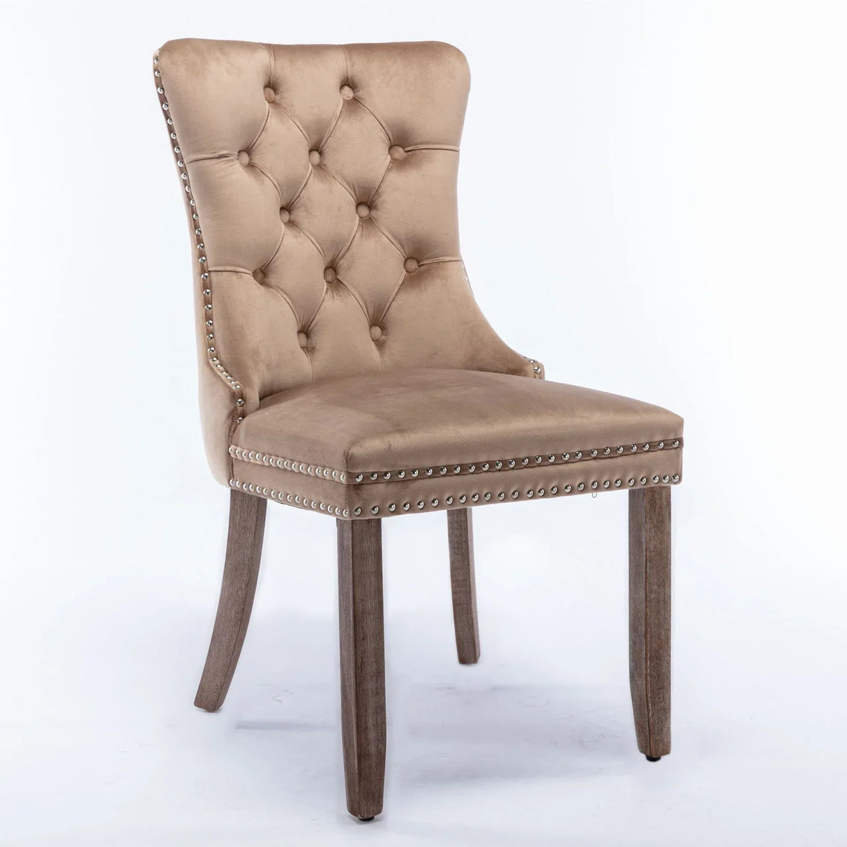 Nikki - Modern, High-End Tufted Solid Wood Contemporary Velvet Upholstered Dining Chair With Wood Legs Nailhead Trim (Set of 2) - Furniture Home Direct