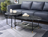 Silas - Engineered Stone Top Nesting Table - Black - Furniture Home Direct