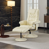 Recliner Chair With Ottoman, 360° Swivel Massage Lounge Chair With 5-Point Vibration & Heated Seat - Furniture Home Direct