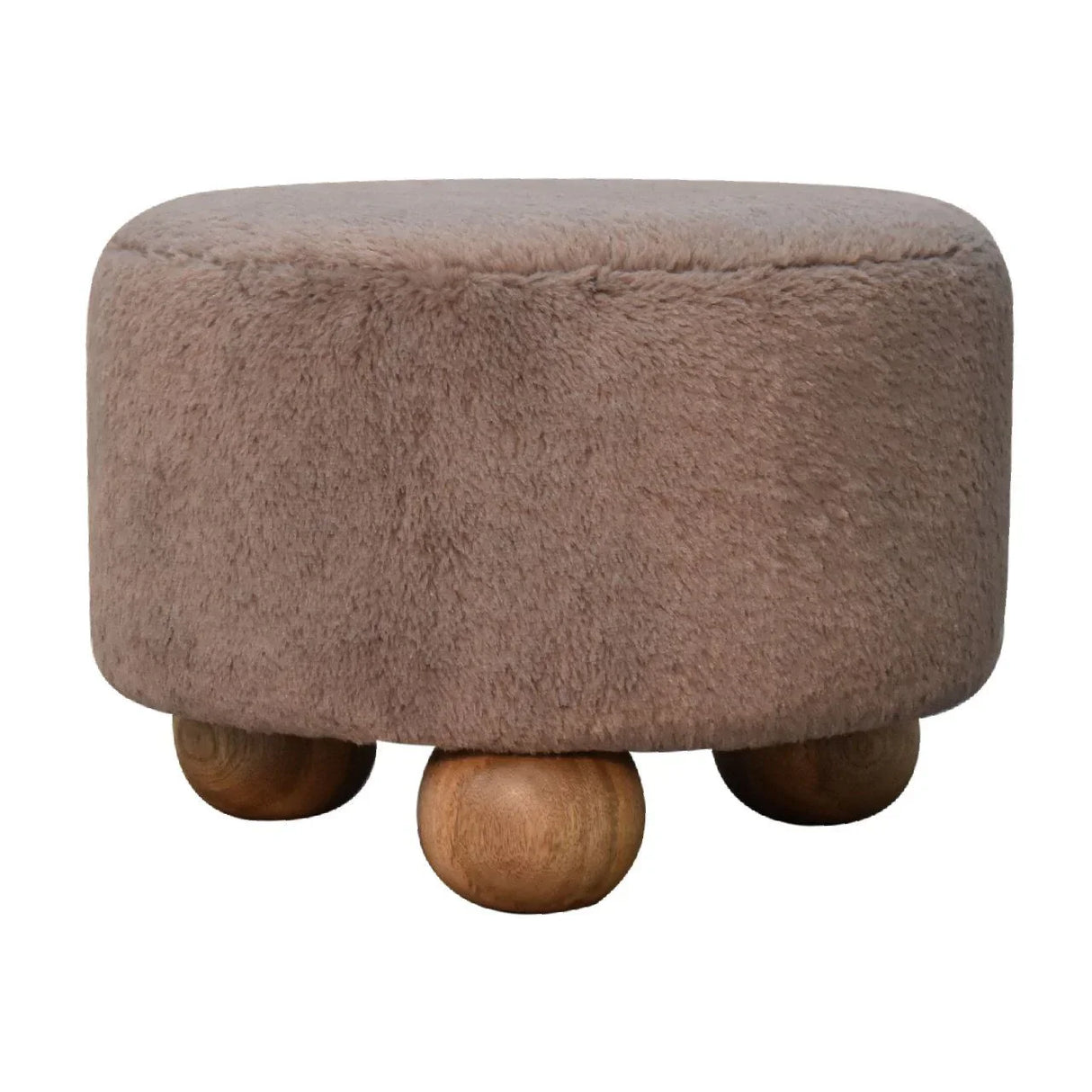 Round Ball Footstool - Mocha - Furniture Home Direct