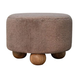 Round Ball Footstool - Mocha - Furniture Home Direct