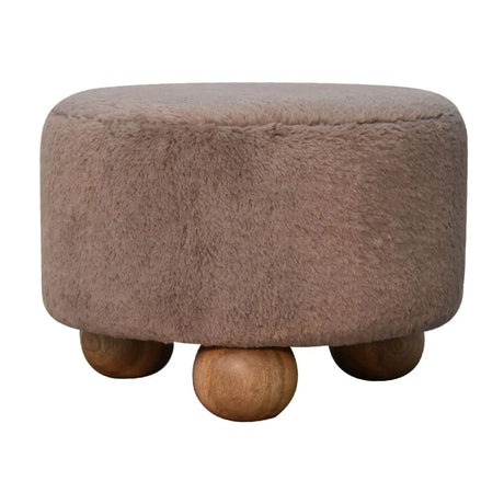 Round Ball Footstool - Mocha - Furniture Home Direct