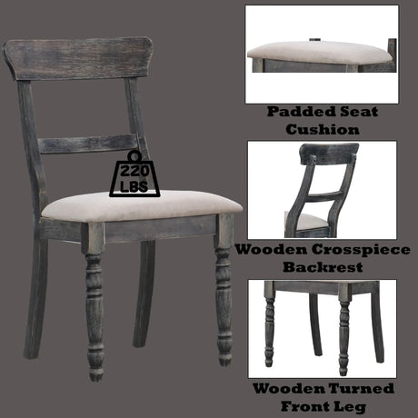 Leventis - Linen Weathered Side Chair (Set of 2) - Light Brown - Furniture Home Direct
