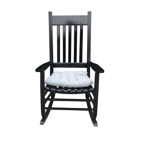 Classic Wooden Porch Rocker Chair White Populus Wood Comfortable Design - Furniture Home Direct