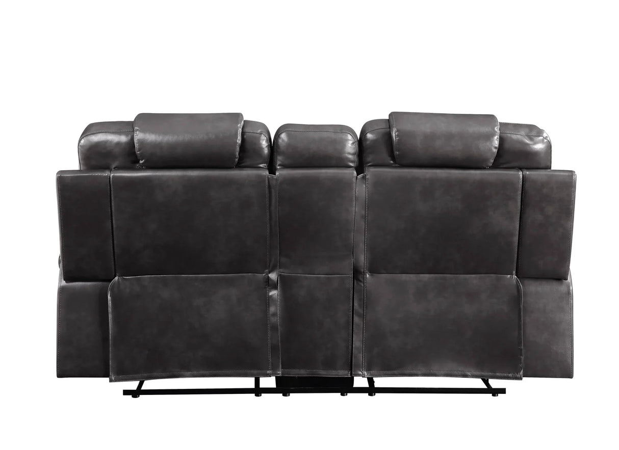 Braylon - Recliner Loveseat With Cupholder Console - Brown - Furniture Home Direct