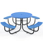 Round Outdoor Steel Picnic Table 46" With Umbrella Pole - Furniture Home Direct