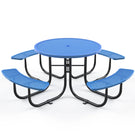 Round Outdoor Steel Picnic Table 46" With Umbrella Pole - Furniture Home Direct