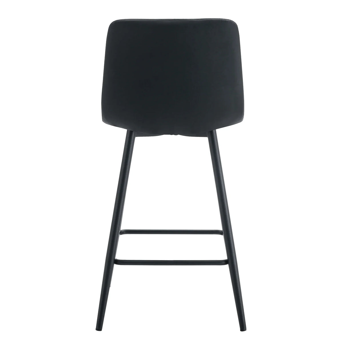 Counter Stool Set Faux Leather Tufted Cushions Black - Furniture Home Direct