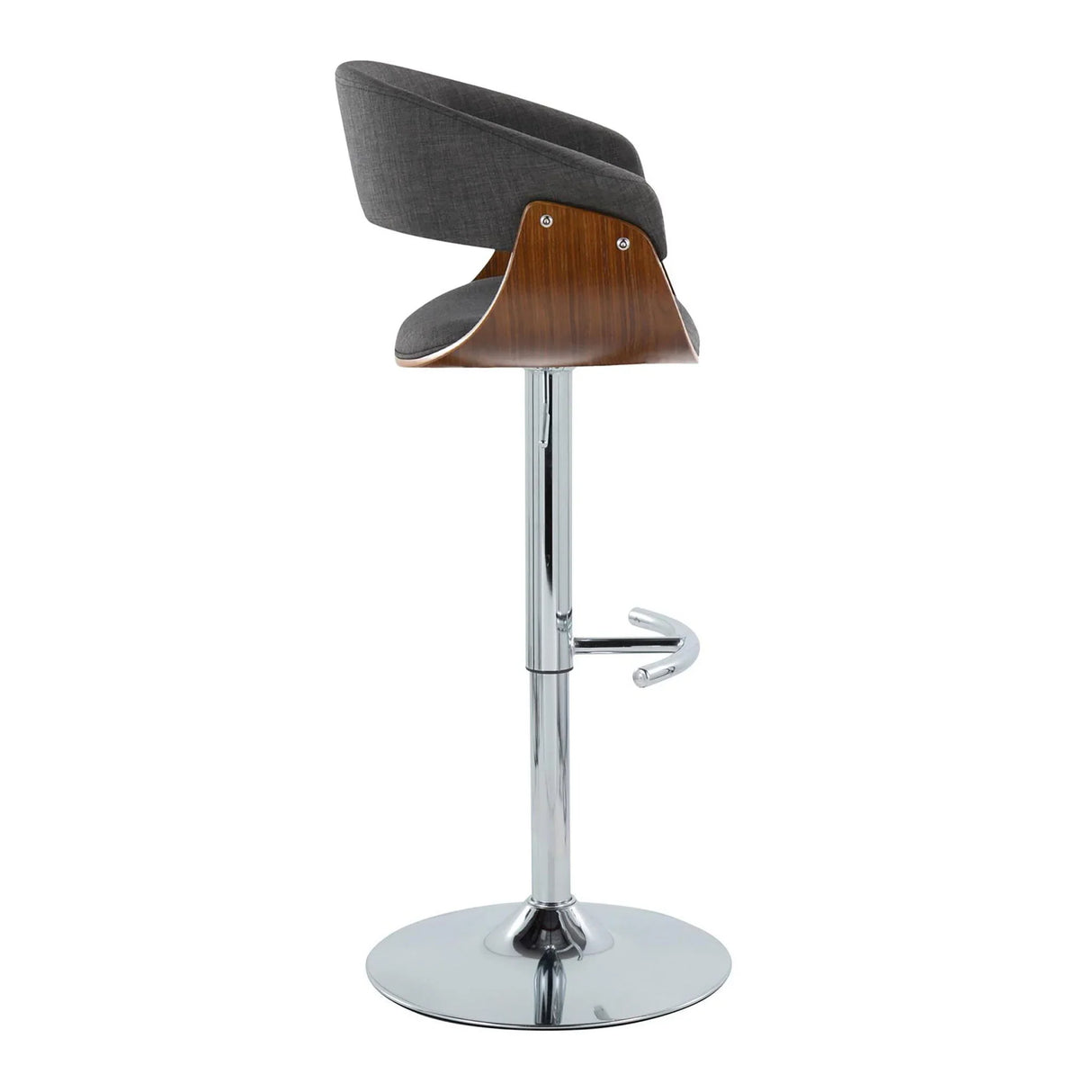 Vintage Mod - Mid Century Modern Adjustable Height Barstool With Swivel With Rounded T Footrest (Set of 2) - Furniture Home Direct