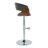 Vintage Mod - Mid Century Modern Adjustable Height Barstool With Swivel With Rounded T Footrest (Set of 2) - Furniture Home Direct