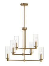 Timeless - 6 Lights Chandelier With Clear Ribbed Satin - Antique Brass / Clear / Gold - Furniture Home Direct