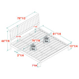 Mid-Century Modern Solid Wood Spindle Bed - Furniture Home Direct