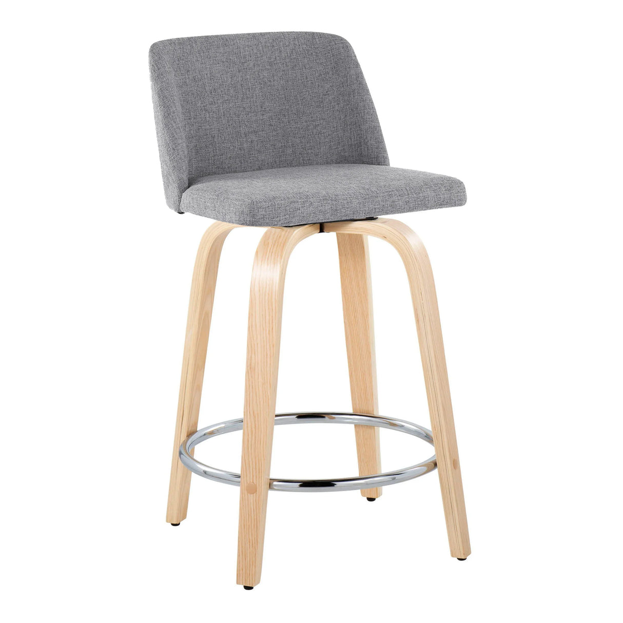 Toriano - Contemporary Fixed Height Counter Stool & Swivel And Round Footrest (Set of 2) - Furniture Home Direct