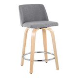 Toriano - Contemporary Fixed Height Counter Stool & Swivel And Round Footrest (Set of 2) - Furniture Home Direct