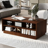 Modern Rectangle Coffee Table With 4 Drawers And 2 Display Shelves - Furniture Home Direct
