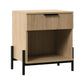 Modern Fluted Drawer Nightstand With Open Cubby Coastal - Furniture Home Direct