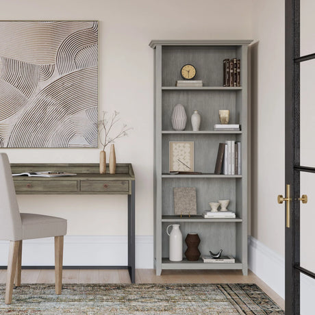 Amherst - 5 Shelf Bookcase - Fog Gray - Furniture Home Direct