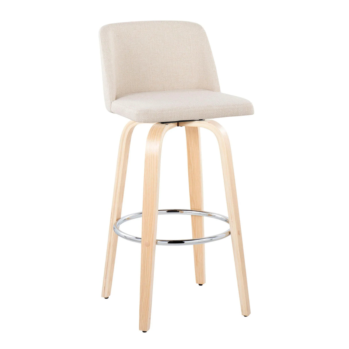 Toriano - Contemporary Fixed Height Barstool & Swivel With Round Footrest (Set of 2) - Furniture Home Direct