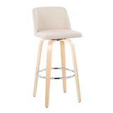 Toriano - Contemporary Fixed Height Barstool & Swivel With Round Footrest (Set of 2) - Furniture Home Direct