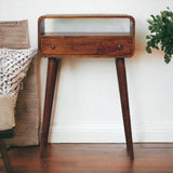 Curved Chestnut Console Table - Furniture Home Direct