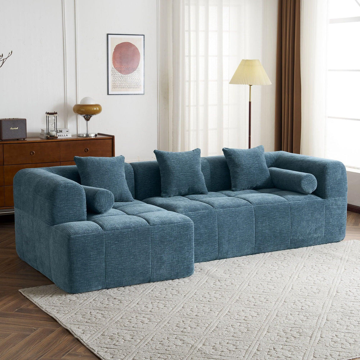 Sectional Free Combined Sofa With 2 Side Pockets - Furniture Home Direct